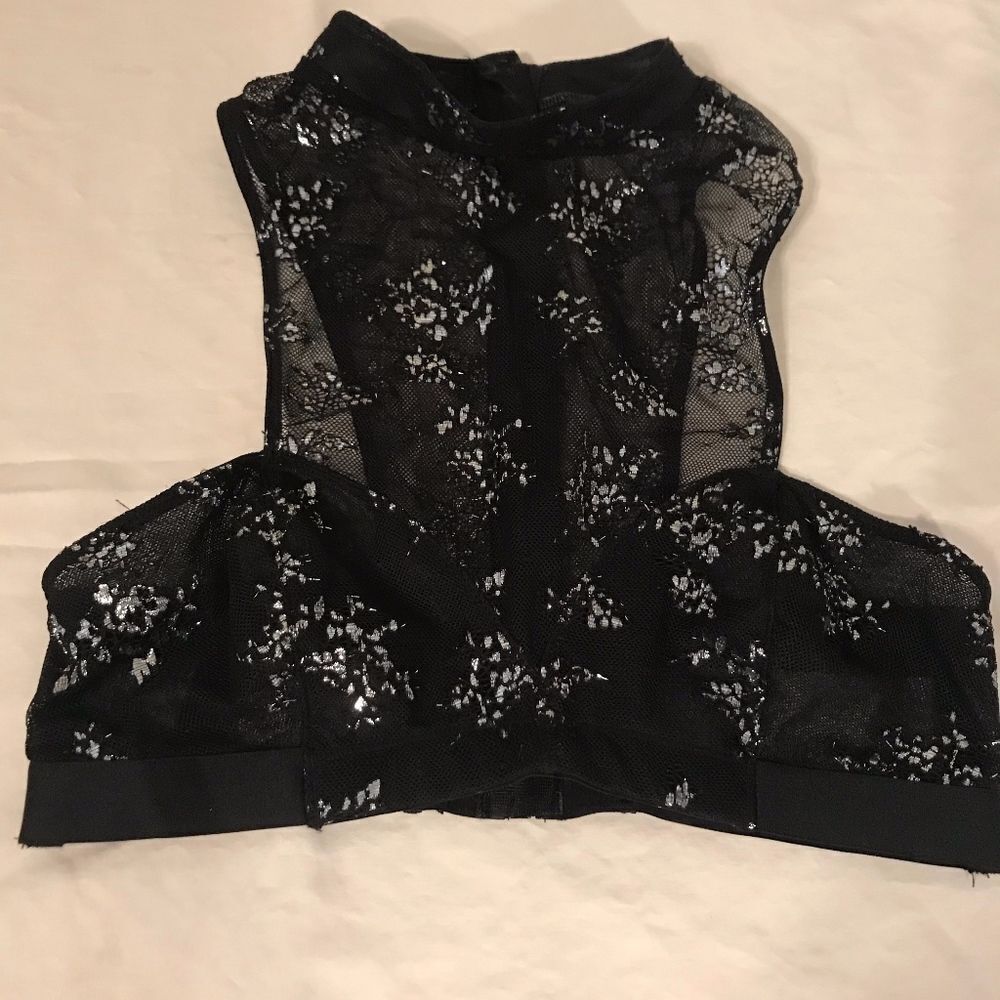 Victoria’s Secret Black/Foil Bralette High Neck S